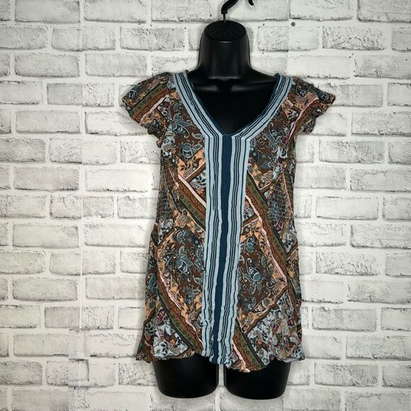 Vintage X America Boho Hippie Top Shirt Size Medium - Picture 2 of 5